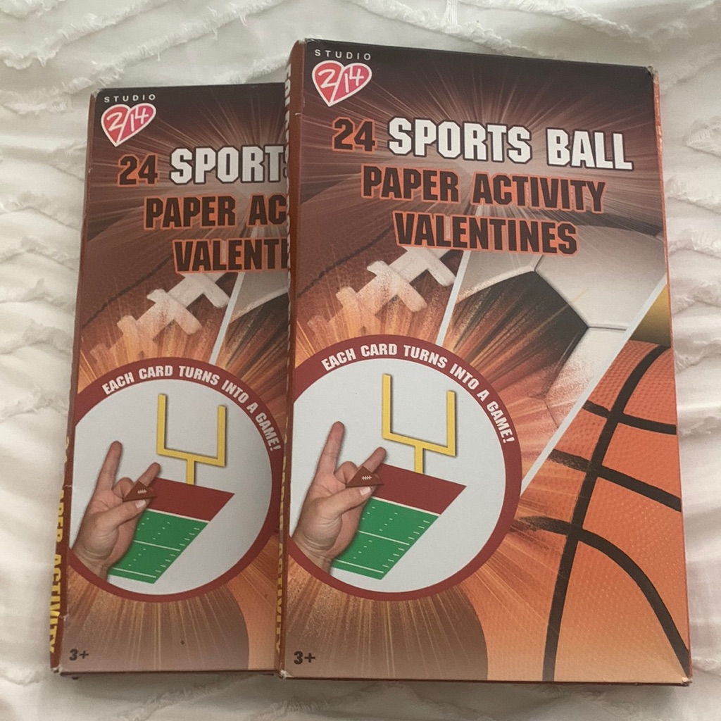 Studio 2/14 Sports Ball 24 Paper Activity Valentines Set Of 2